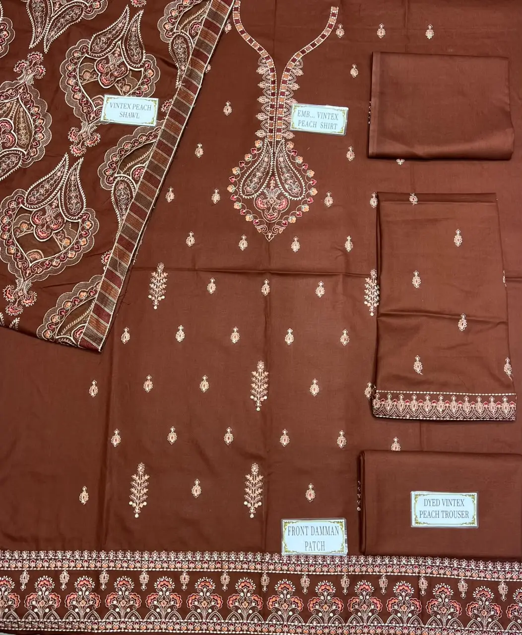 3 Pcs Women's Unstitched Plain Suit