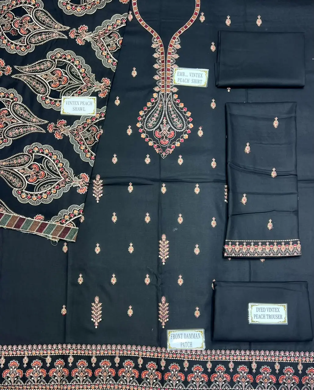 3 Pcs Women's Unstitched Plain Suit