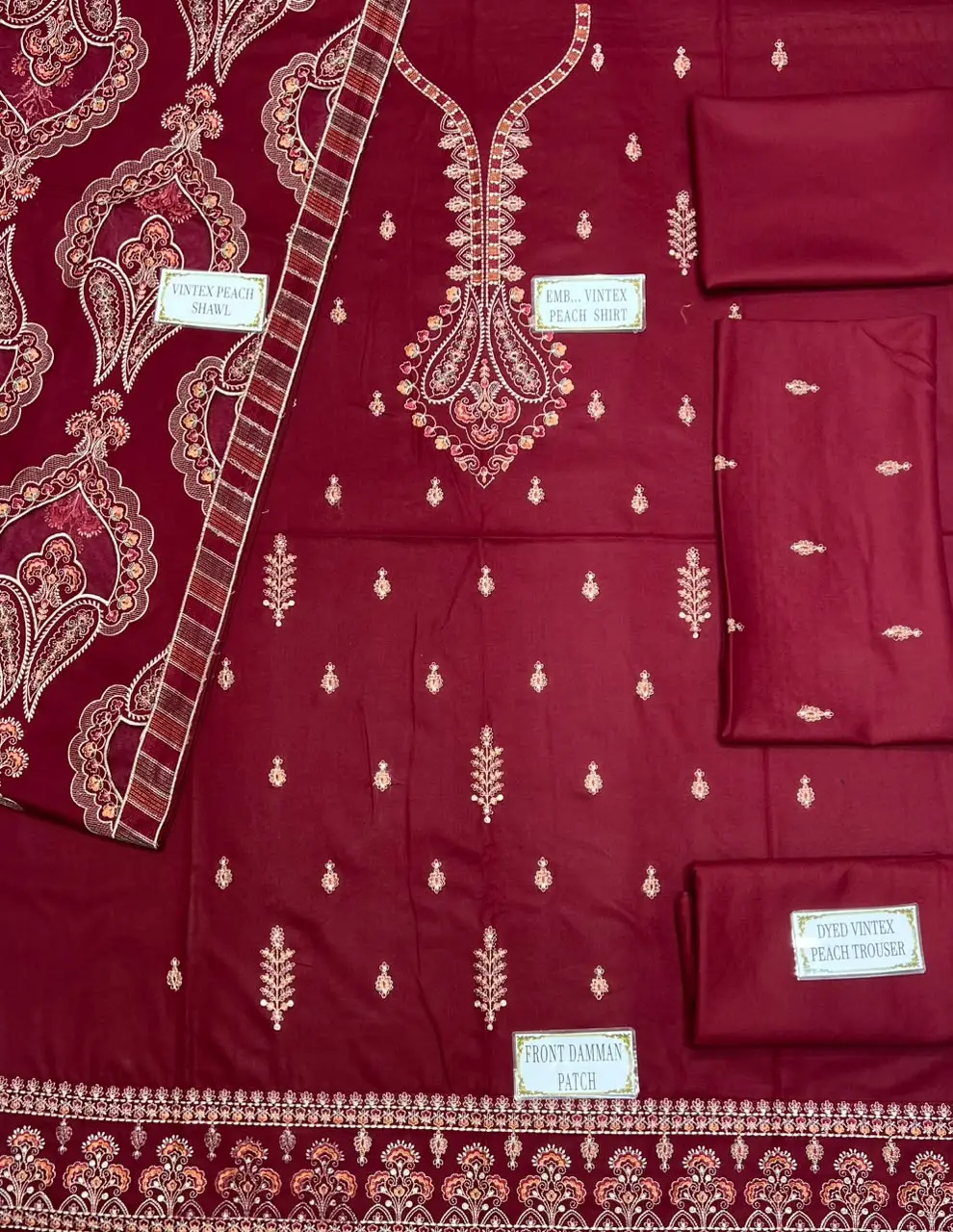 3 Pcs Women's Unstitched Plain Suit