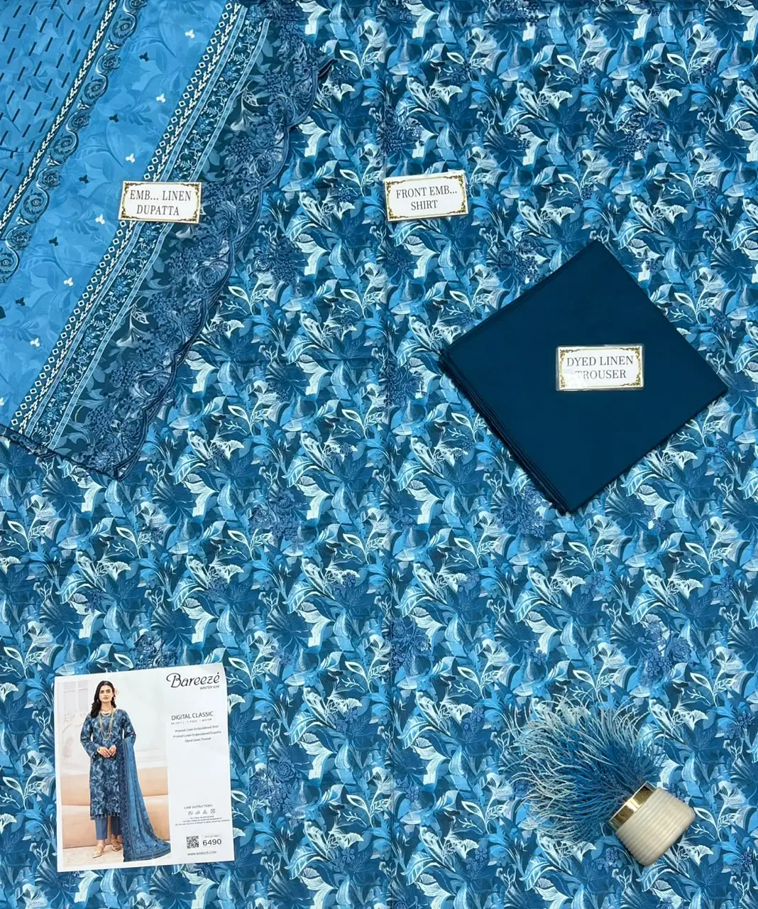 3 Pcs Women's Unstitched Printed Suit