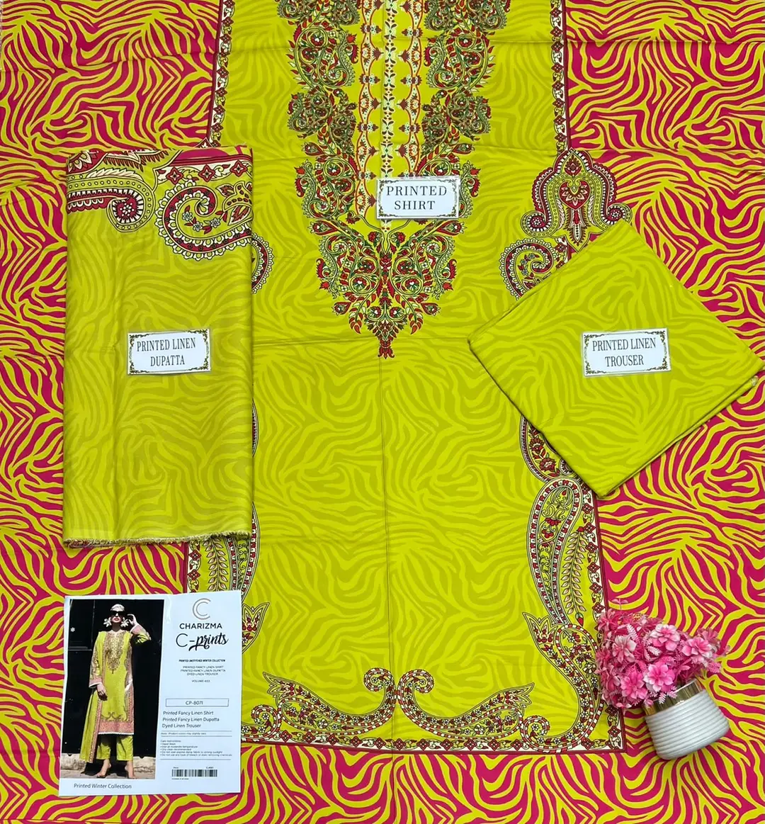 3 Pcs Women's Unstitched Printed Suit