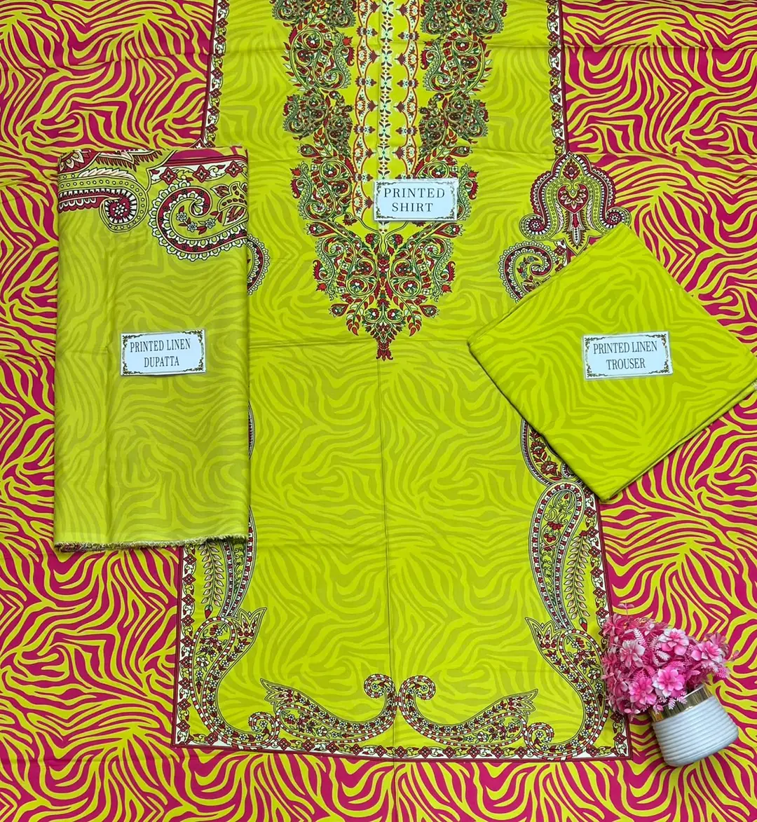 3 Pcs Women's Unstitched Printed Suit