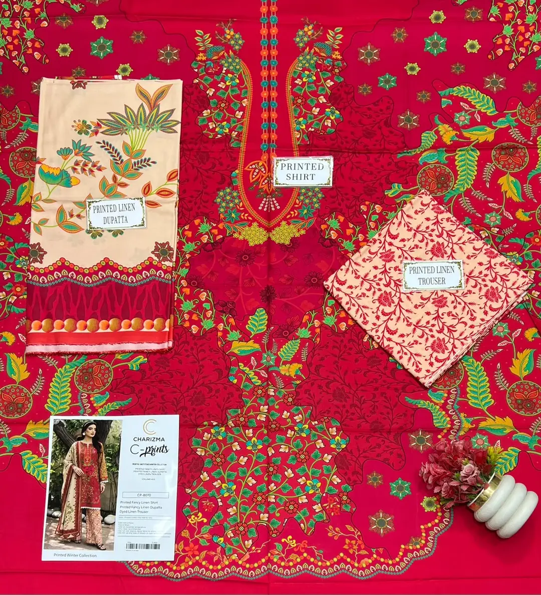 3 Pcs Women's Unstitched Printed Suit