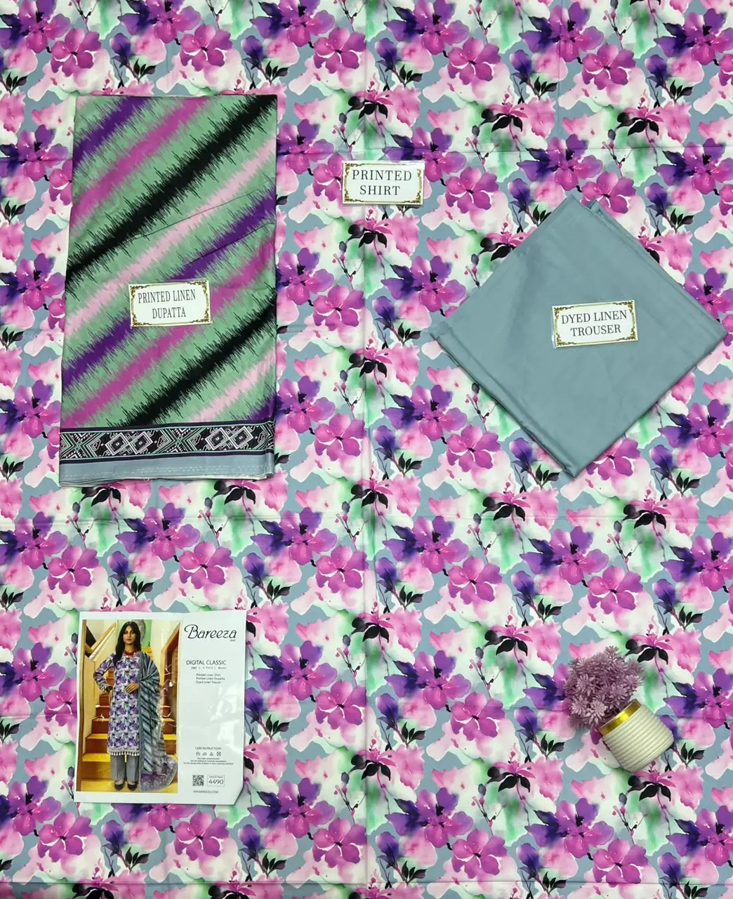 3 Pcs Women's Unstitched Printed Suit