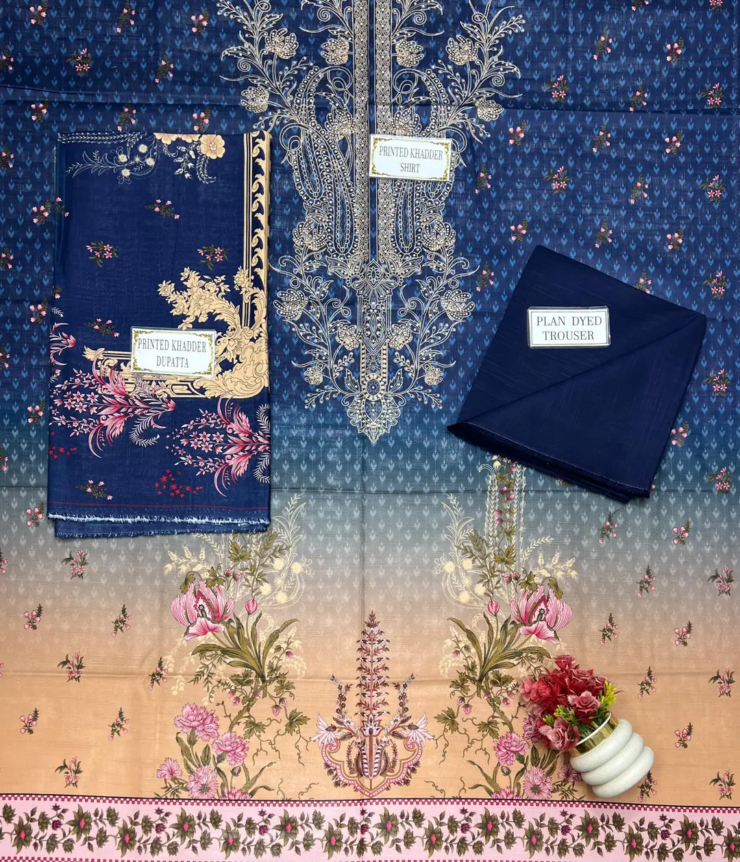 3 Pcs Women's Unstitched Printed Suit