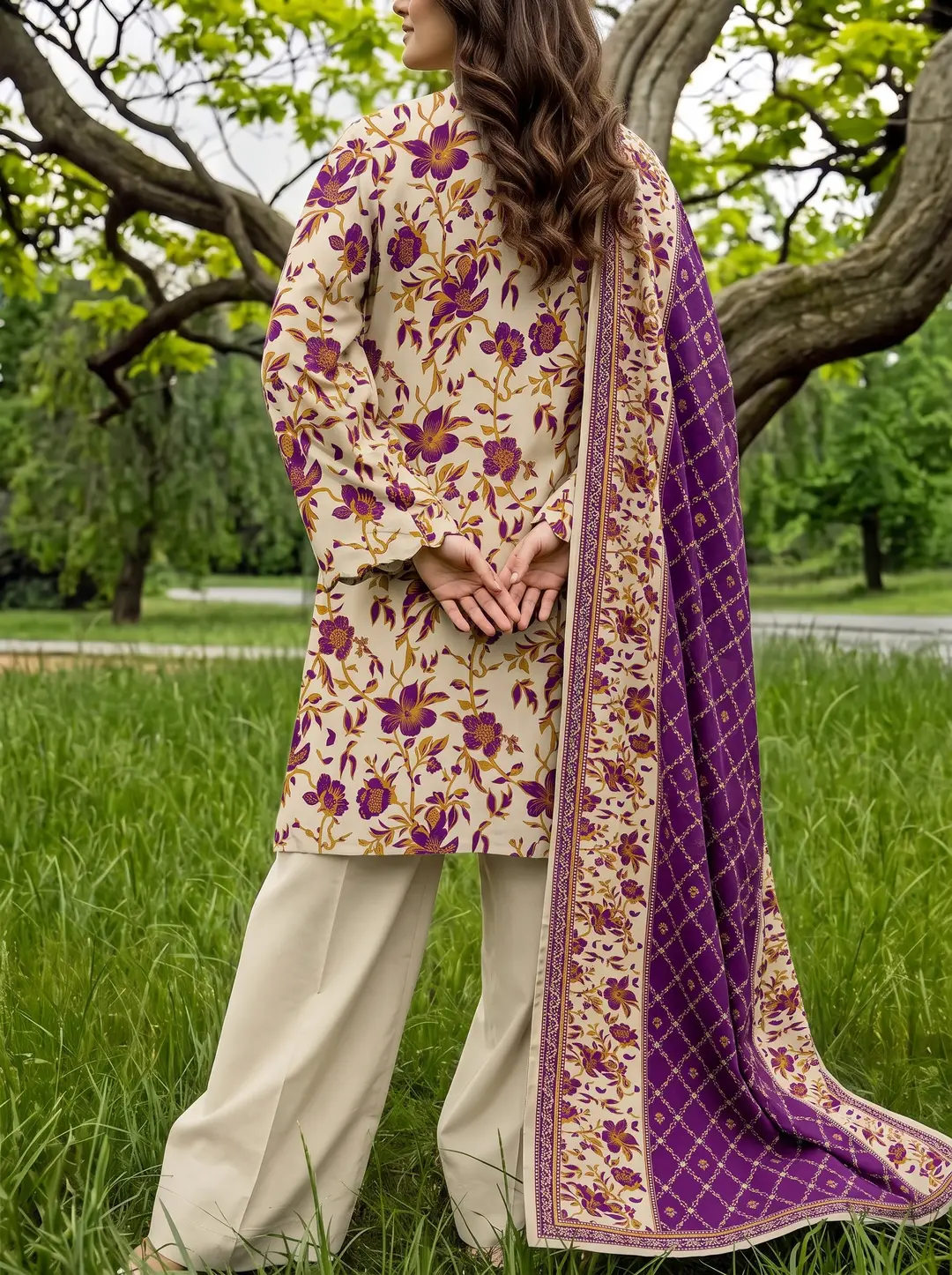 3 Pcs Women's Unstitched Printed Suit