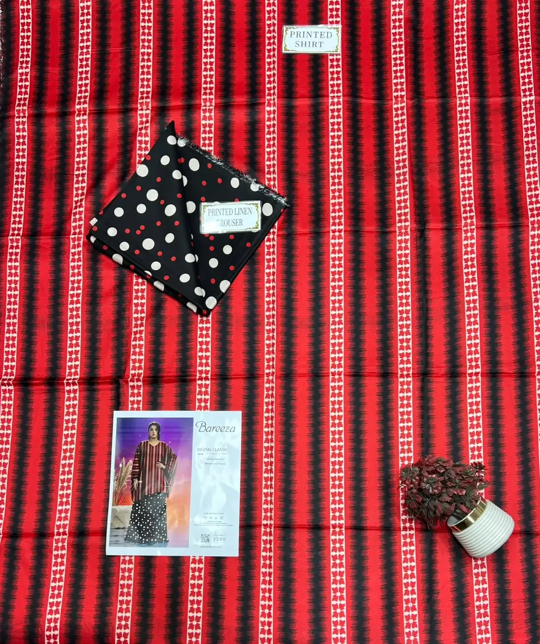 2 Pcs Women's Unstitched Printed Suit