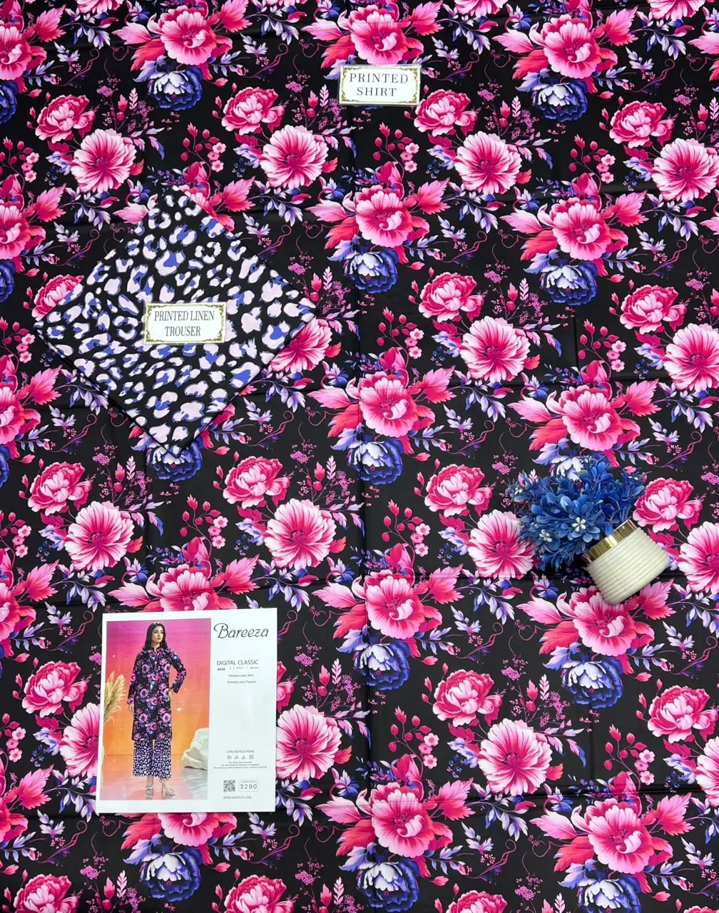 2 Pcs Women's Unstitched Printed Suit