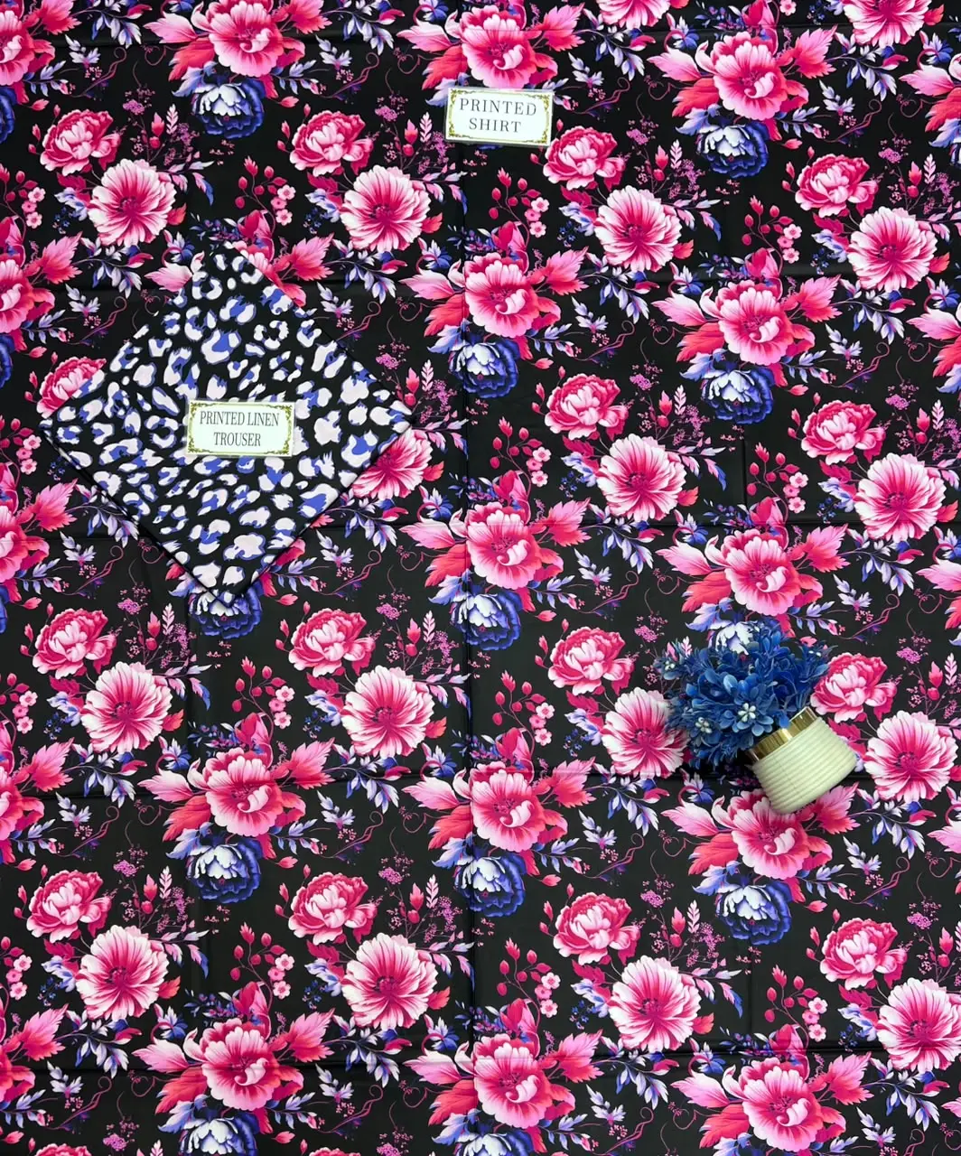 2 Pcs Women's Unstitched Printed Suit