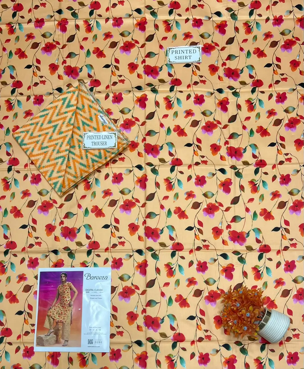 2 Pcs Women's Unstitched Printed Suit