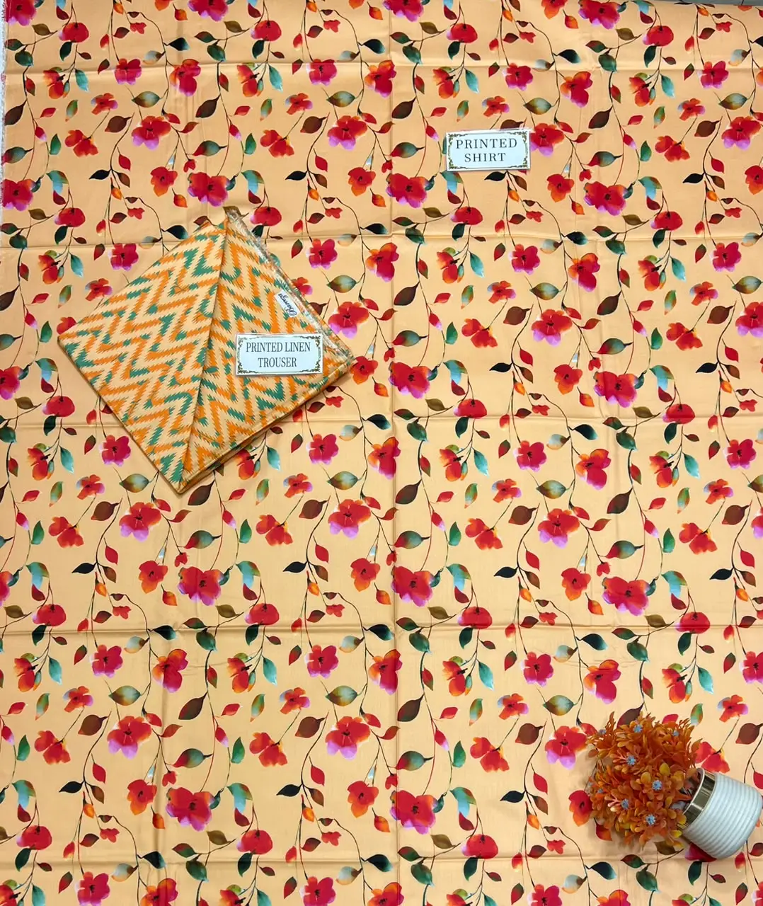 2 Pcs Women's Unstitched Printed Suit