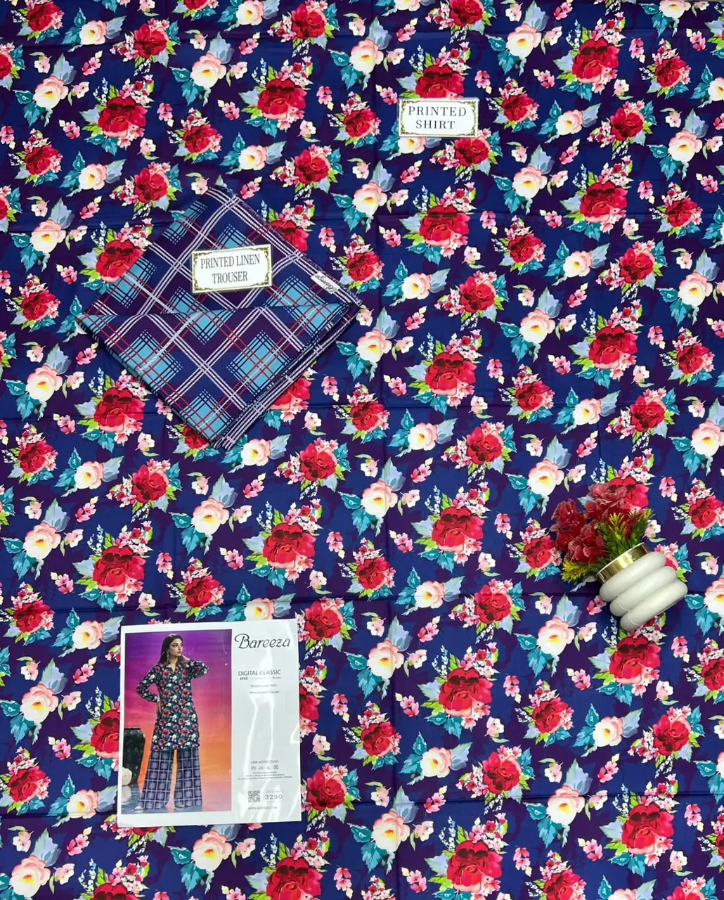 2 Pcs Women's Unstitched Printed Suit