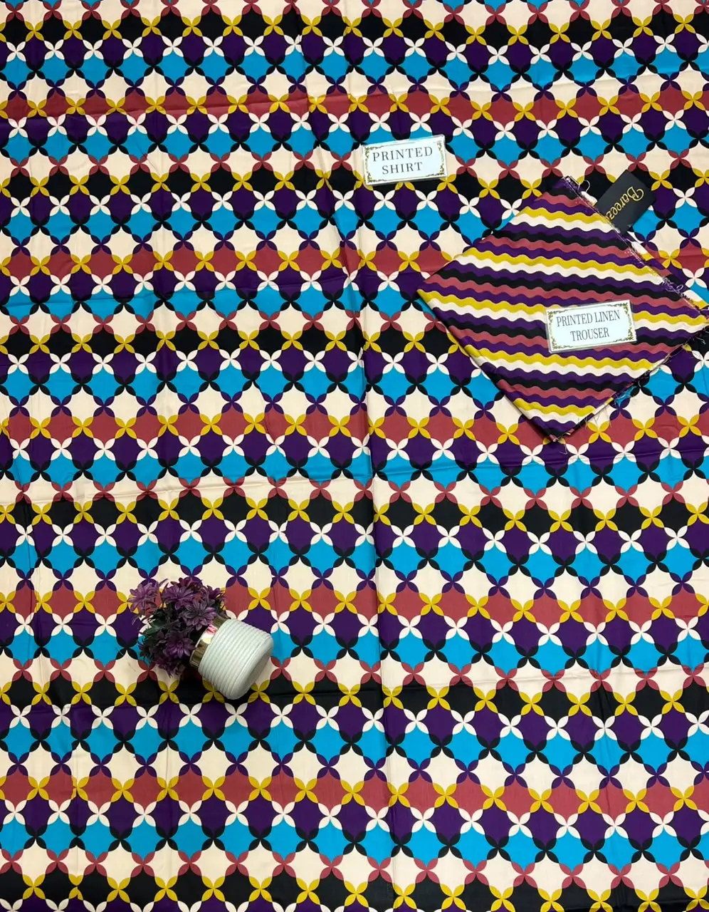 2 Pcs Women's Unstitched Printed Suit