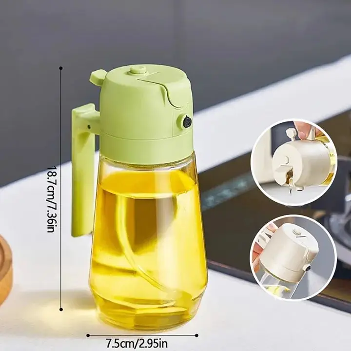 Premium Glass Oil Bottle 50ml Spray Leak Proof