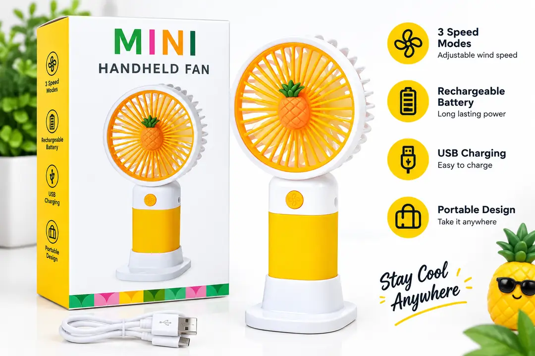 Portable Rechargeable Mini Fan | 3 Speed Handheld Fan