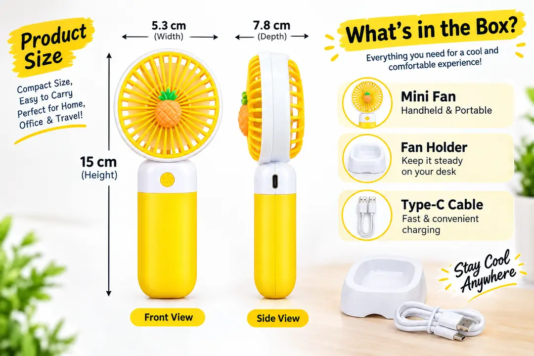 Portable Rechargeable Mini Fan | 3 Speed Handheld Fan
