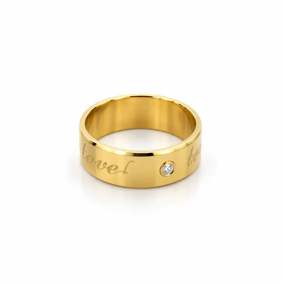 Plain Gold Plated Gemstone Plain Ring