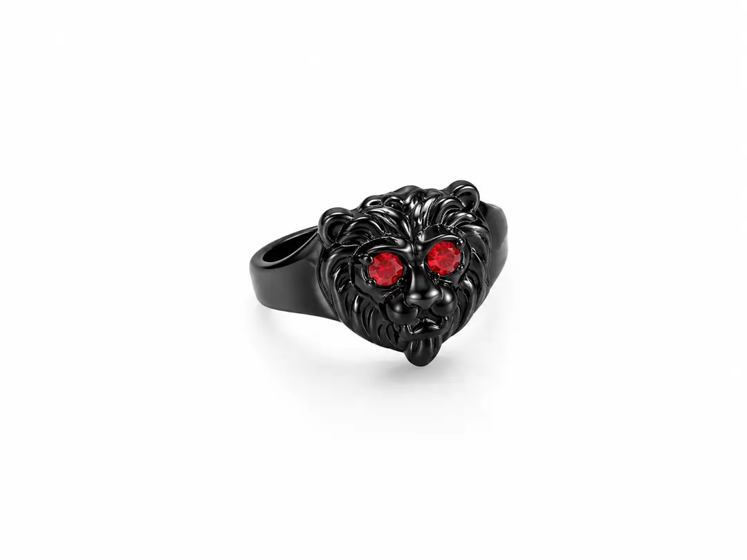 Opal Cat Acrylic Plated Artificial Stones Men's Ring
