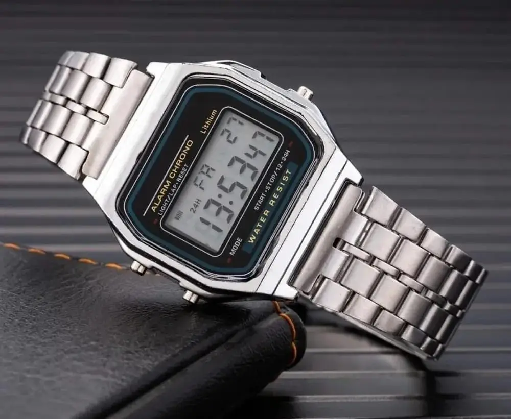 Stainless Steel Digital Display Watch For Men