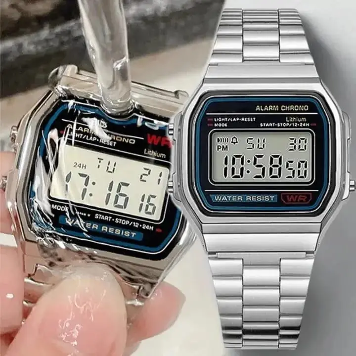 Stainless Steel Digital Display Watch For Men