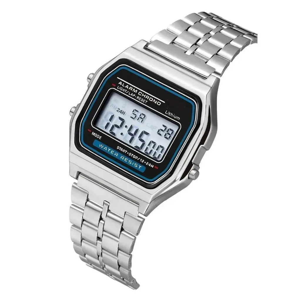 Stainless Steel Digital Display Watch For Men