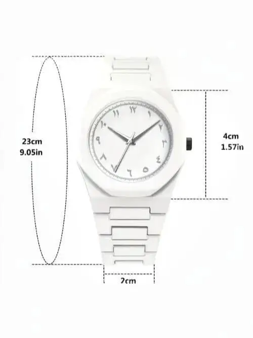 Men's Carbon Fiber White Arabic Aura Watch