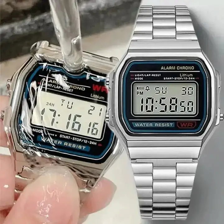 Stainless Steel Digital Display Watch For Men