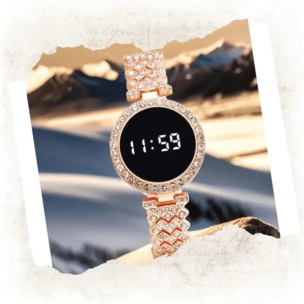 Digital Display Women's Bracelet Round Touch Watch