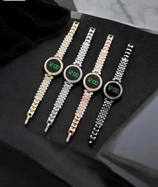 Digital Display Women's Bracelet Round Touch Watch