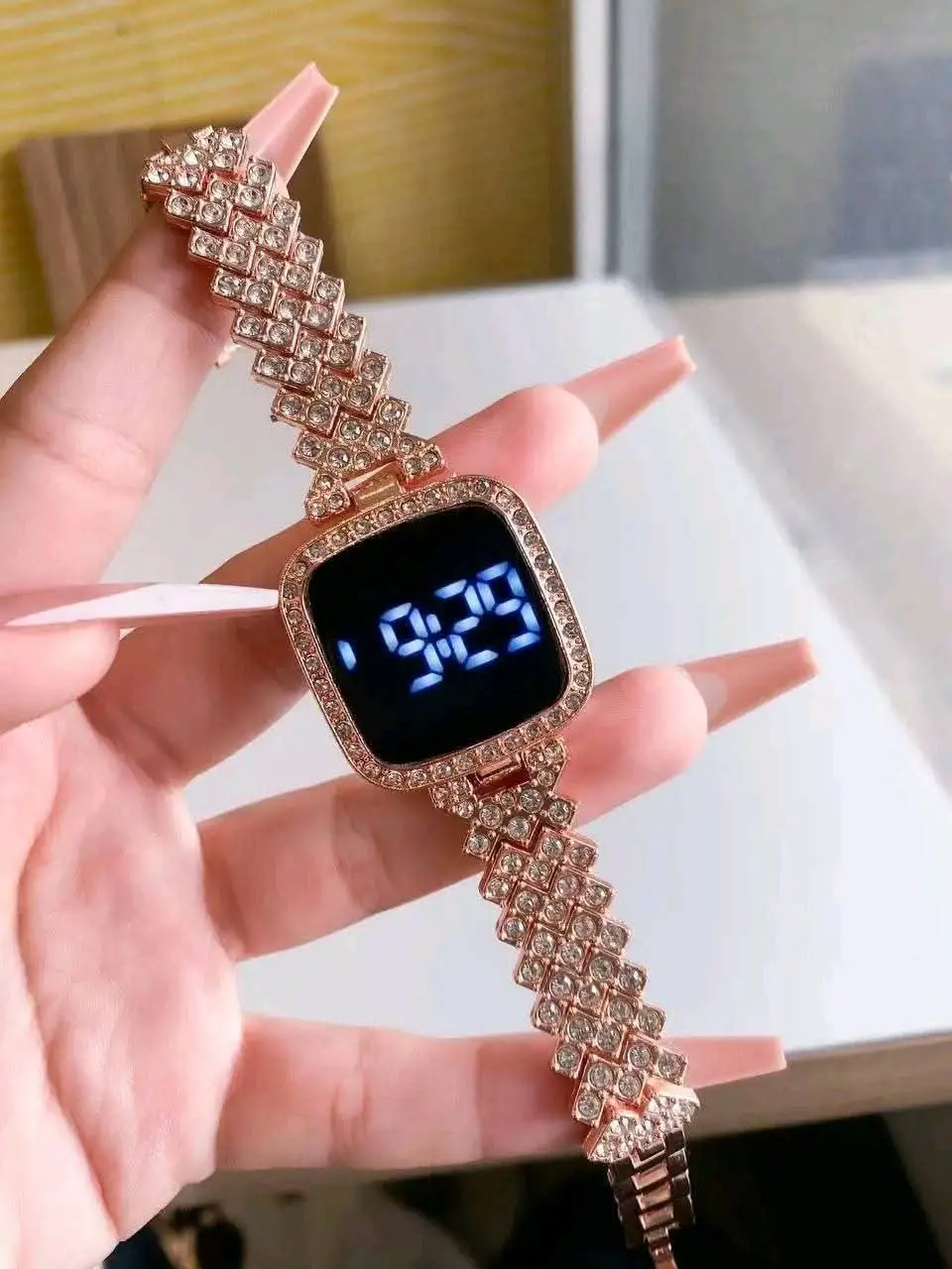 Digital Display Women's Bracelet Square Touch Watch