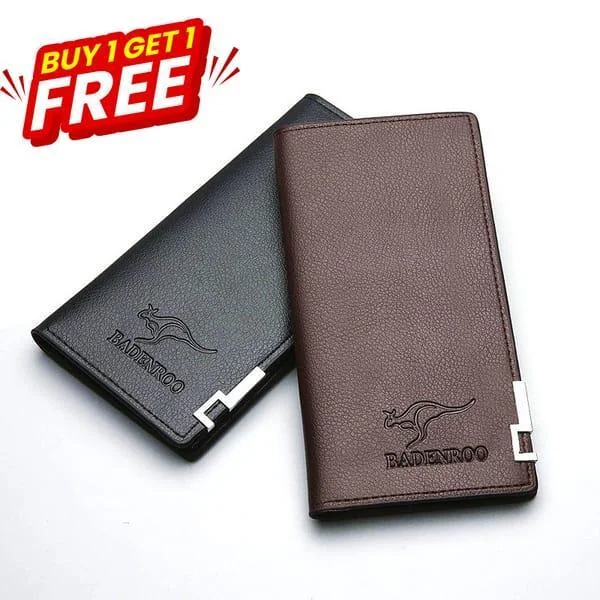 Unisex Vintage Long Fold Leather Wallet