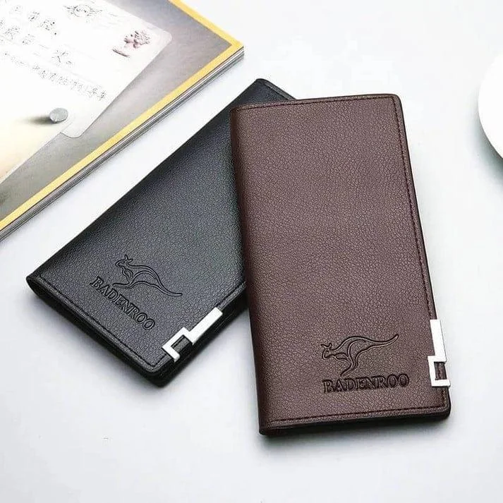 Unisex Vintage Long Fold  Leather Wallet