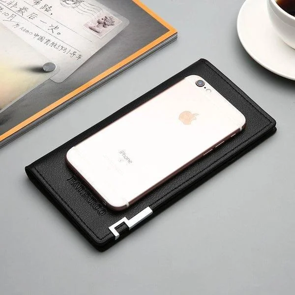 Unisex Vintage Long Fold  Leather Wallet
