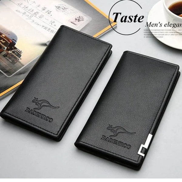 Unisex Vintage Long Fold  Leather Wallet