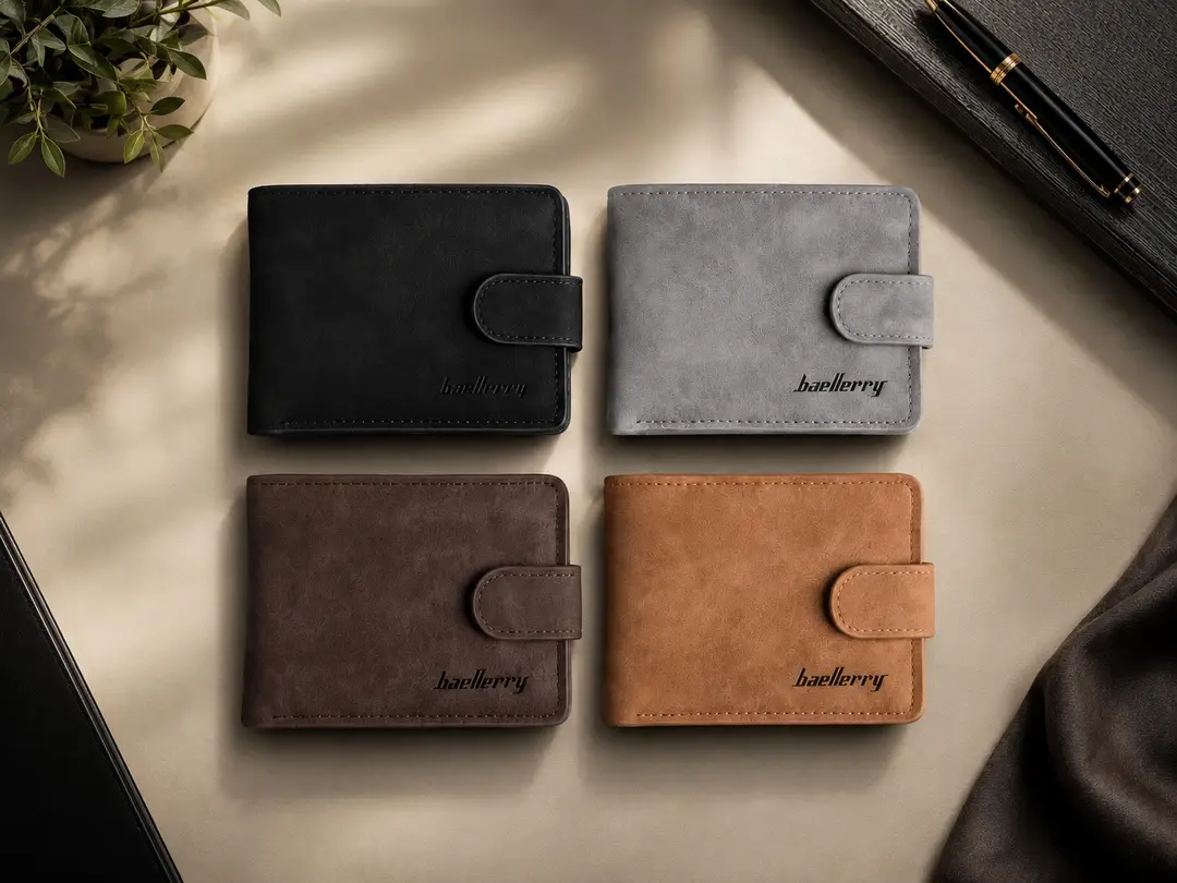 Premium Men’s Bifold Wallet with Snap Closure