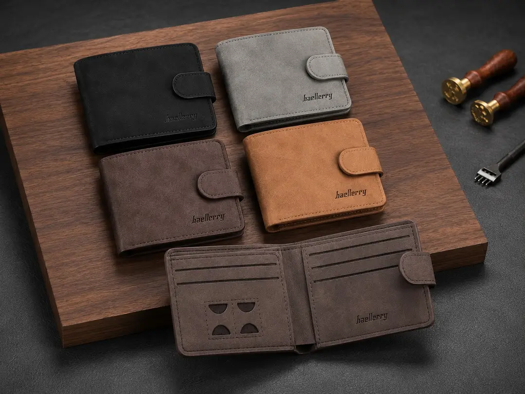 Premium Men’s Bifold Wallet with Snap Closure