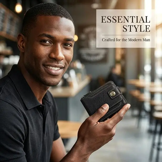 Premium Men's Zipper Bifold Wallet