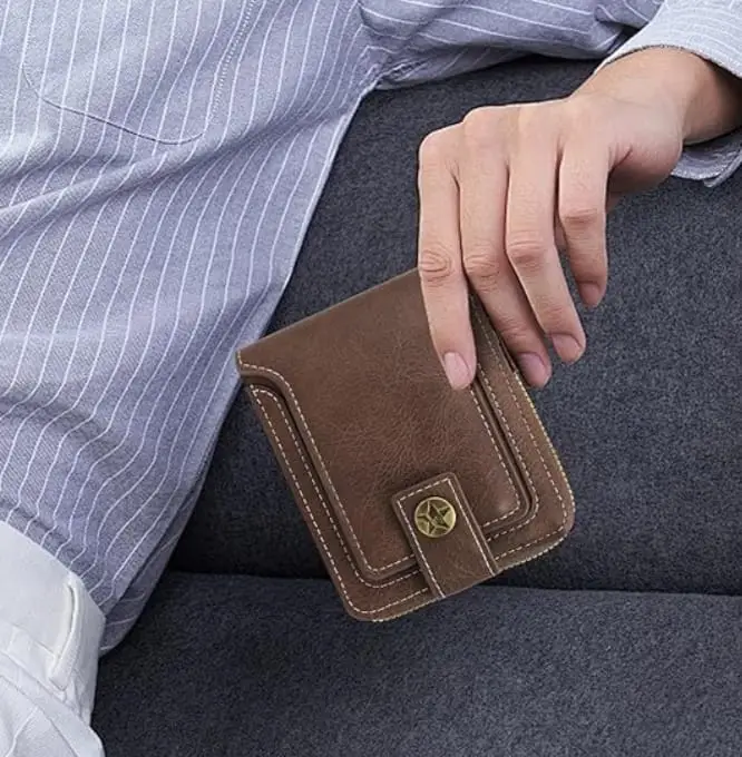 Premium Men's Zipper Bifold Wallet