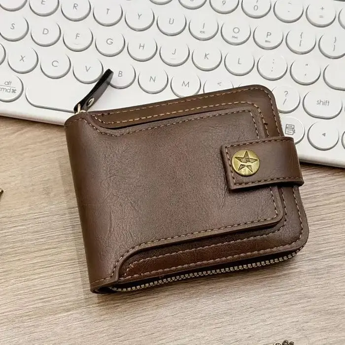 Premium Men's Zipper Bifold Wallet