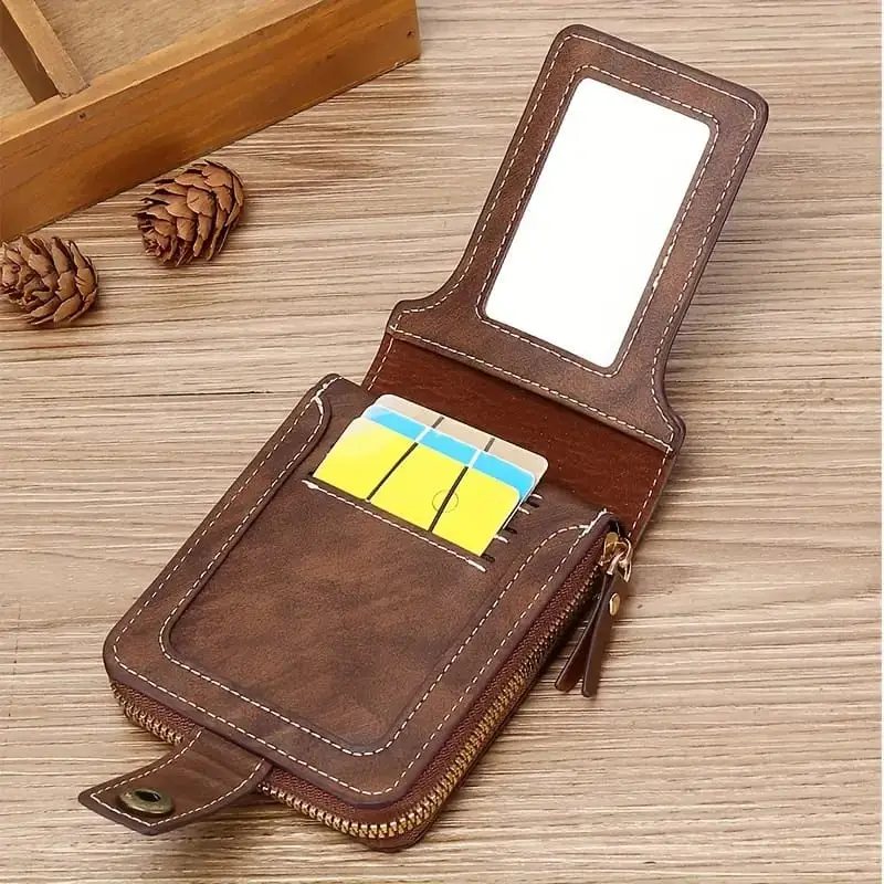 Premium Men's Zipper Bifold Wallet