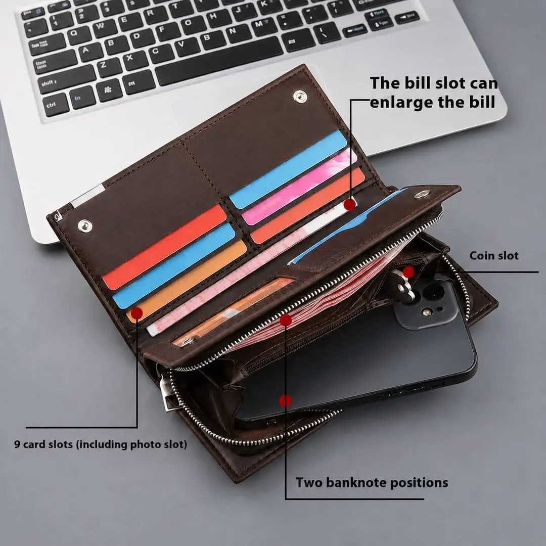 Men's Balebaily Zipper Long Wallet