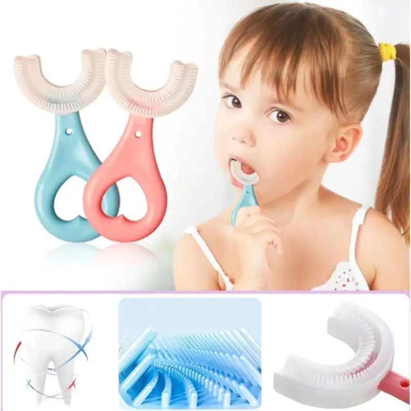 Easy-Grip U-Shaped Silicone Kids Toothbrush for Deep Cleaning (2-12 Years)