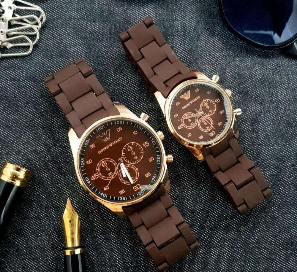 Unisex Chronograph Armani Couple Watch
