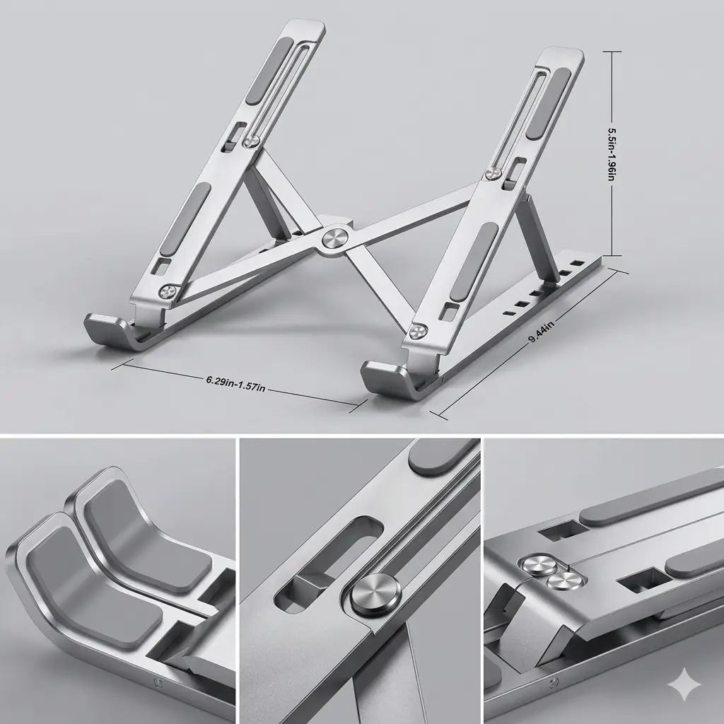 Portable Foldable Laptop Stand Adjustable Computer Holder