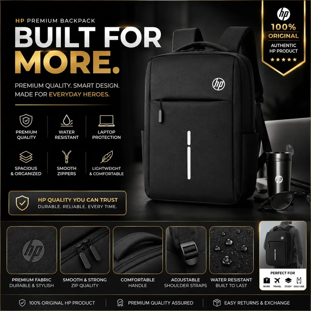 HP Durable Notebook Backpack With Secure Laptop Sleeve