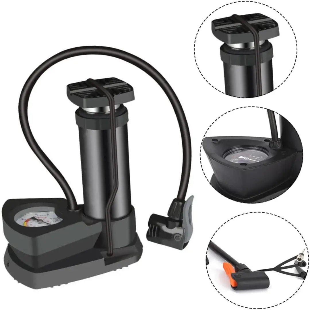Metal Foot Air Pump Tyre Inflator With Nozzle For Bike Car