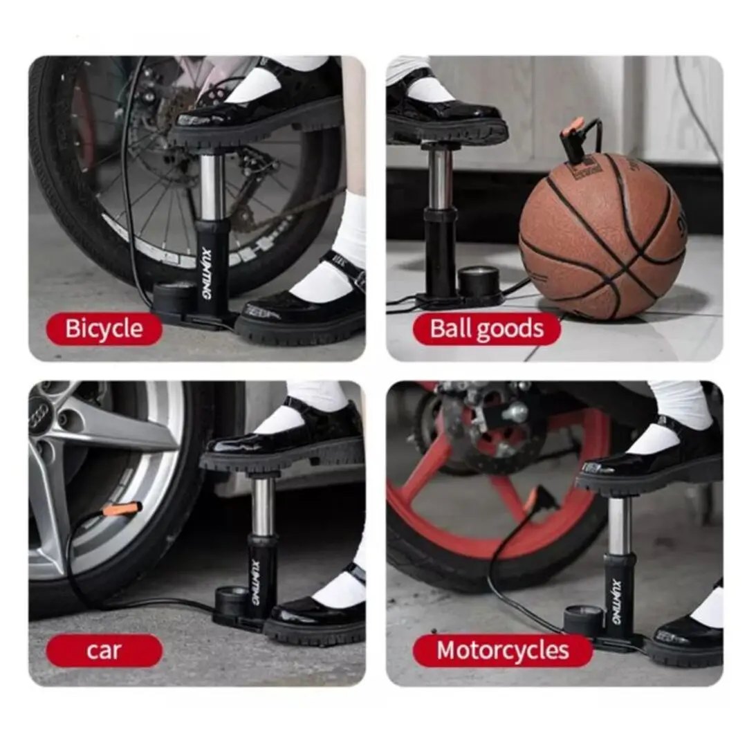 Manual Foot Pump Air Inflator For Car Bike Cycle Ball Tyre