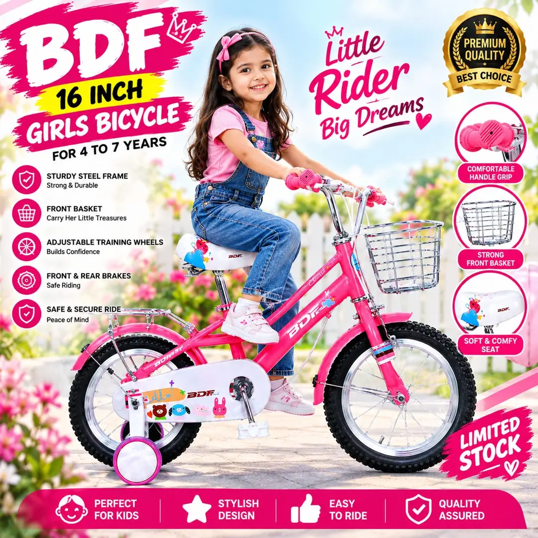 Fancy 16 Size Pink Durable Cycle for 4 to 8 Years Old Girl