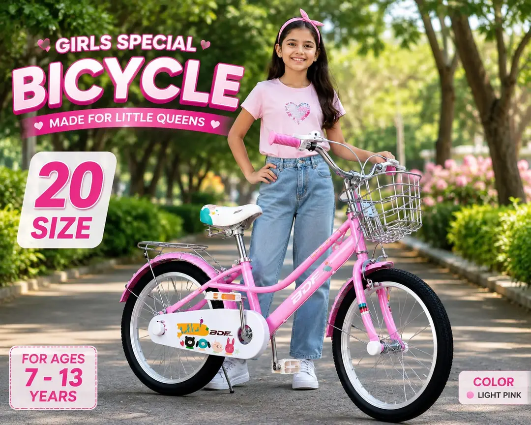 Premium 20 Size Pink Girls Bi-Cycle | Durable 7-12 Years Ol