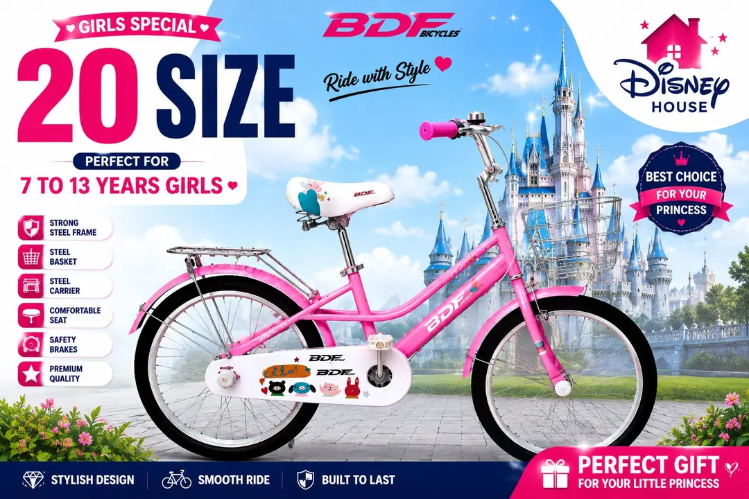 Top Quality 20" Pink Bicycle for Young Girls Age 7-12 Cycle